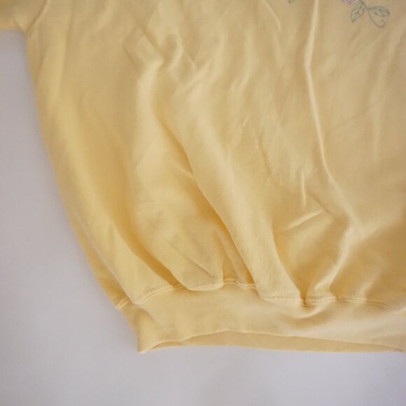 Top Stitch Yellow Butterfly Embroidered Sweatshirt Cottagecore Grandmacore XL - Picture 5 of 8